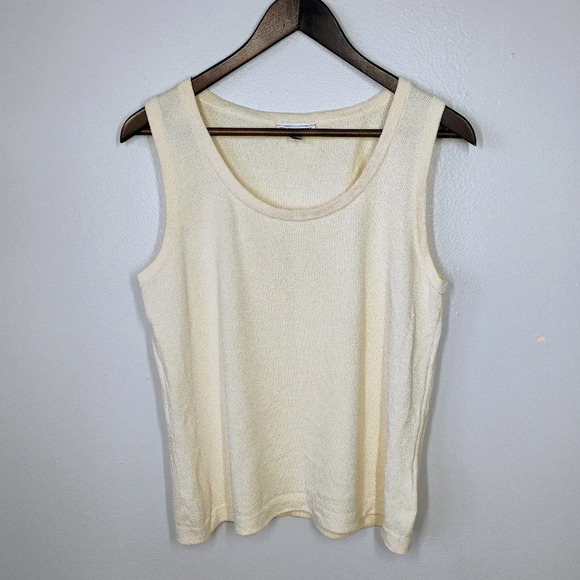 St. John Tops - St John Sport Cream Knit Tank Top Scoop Neck Quiet Luxury Old Money Size Medium